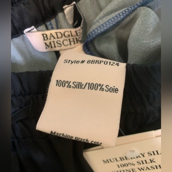 NWT Badgley Mischka 100% Mulberry Silk Blue Ombre Sleep/Lounge Set. Size Medium - Picture 10 of 10